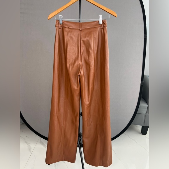 Brown Faux Leather Pants - Picture 2 of 3
